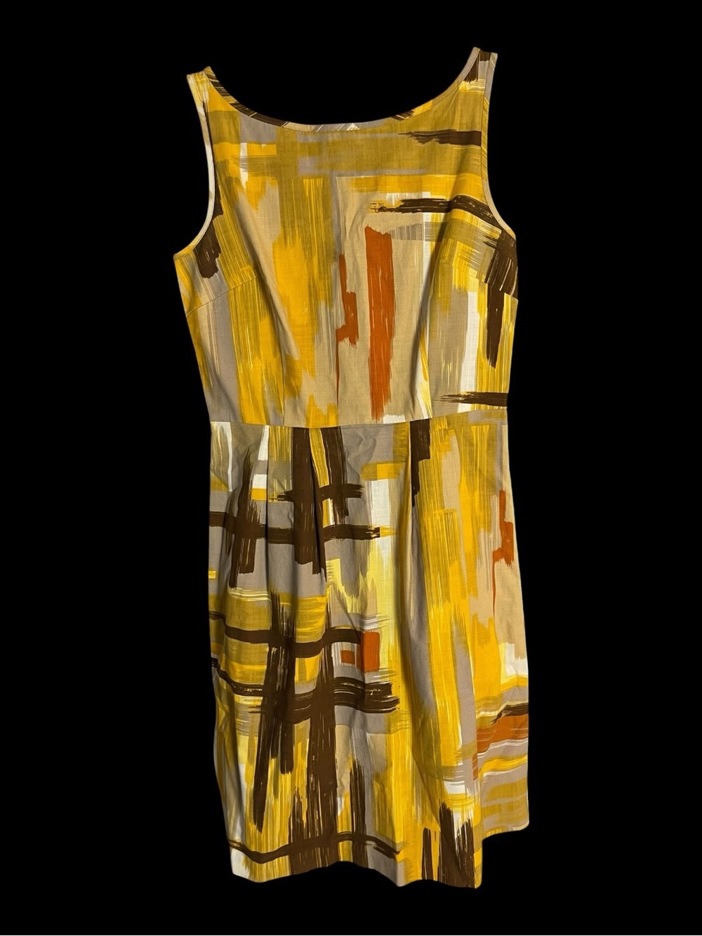 Anthropologie Tabitha Abstract Print Sheath Midi Dress Sleeveless Size 8